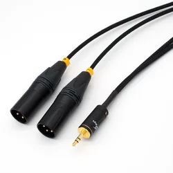 HIFI 3pin 2 XLR męski na 3.5mm 1/8 ''TRS męski wtyk Stereo Monitor Audio kabel głośnikowy za pomocą mogami 2944 neutrik Plug