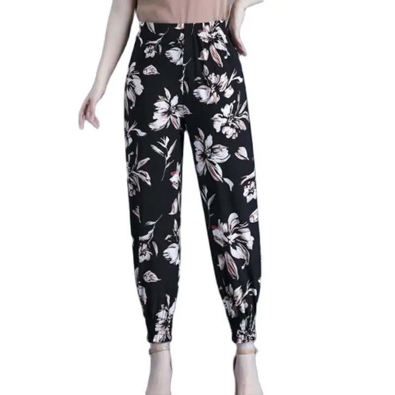 

2022 Summer Season New Printed Women's Trousers Loose Thin Section Trousers Female All-match High Waist Casual Ladies Harem Pant