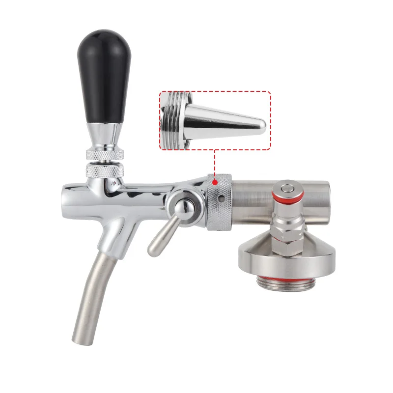 Beer Keg 2l Homebrew Beer Growler, Stainless Steel Pressurized Mini Keg Growler Kit Keg Spear Tap Dispenser for Party Picnic Use