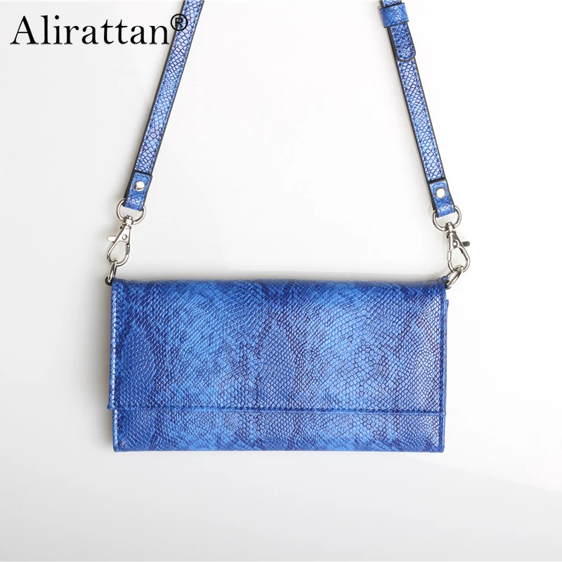 Alirattan Snake Embossed Mobile and Card Holder Messenger Crossbody Bags, Crossbody Wallets 2022 New Summer Trendy Bag