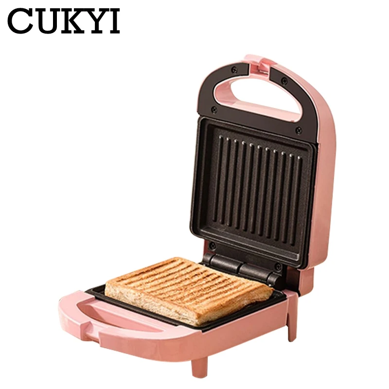 

CUKYI 650W Household Double-sided Heating Sandwich Maker Electric Breakfast Machine Waffle Maker Egg Cake Oven Mini Toaster 220V