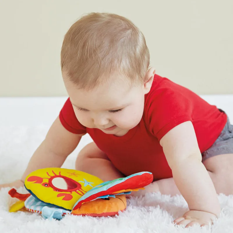 Baby Pädagogisches Spielzeug Tuch Buch Rascheln Färbung Früh Lernen Spielzeug Für Kinder Kleinkind Kleine Fisch Waschbar Hängen Baby Spielzeug