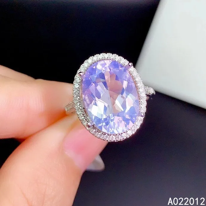 

KJJEAXCMY fine jewelry Amethyst 925 sterling silver luxury girl new gemstone adjustable ring hot selling