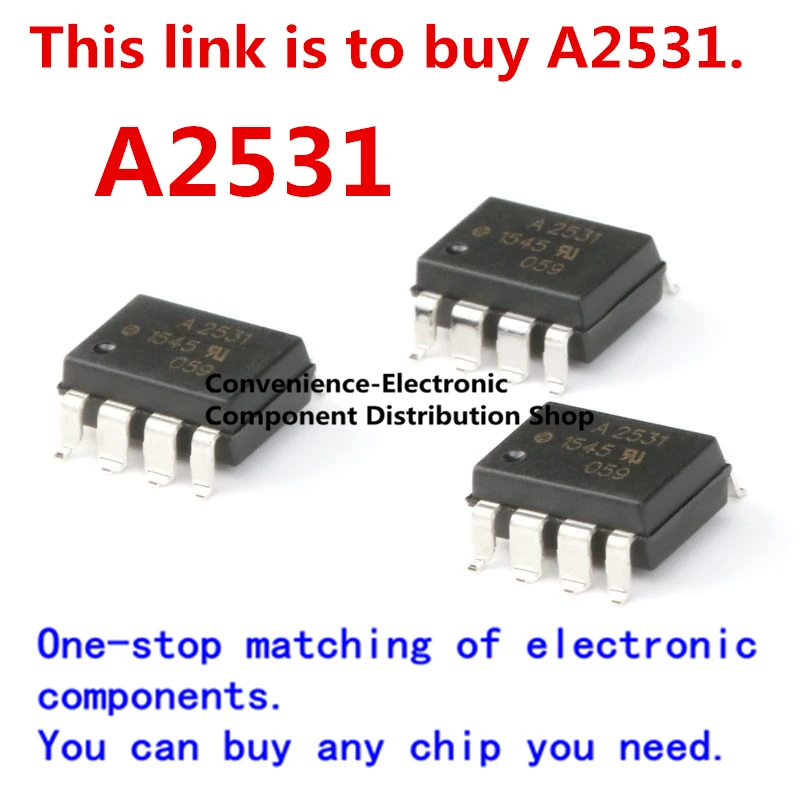 5PCS/Pack A2531 SMD HCPL-2531-500E SOP-8 photocoupler IC