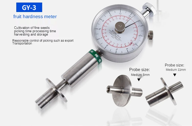 

GY-3 Fruit penetrometer Fruit Sclerometer Fruit Hardness Tester Fruit Durometer 0.5-12kg/cm 2