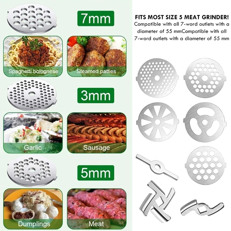 

Meat Grinder Plates Discs for Food Chopper and Meat Grinder Machinery Parts Replacement Accessories Fit for Meat Grinder