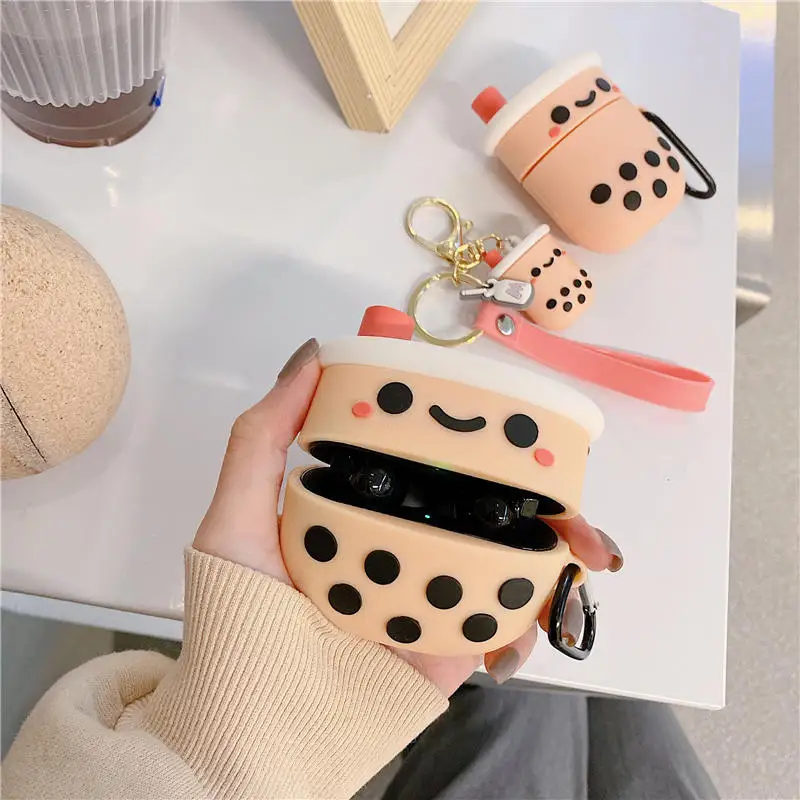 2020 Nieuwe Voor Huawei Freebuds Pro Hoofdtelefoon Accessoires Bluetooth Draadloze Oortelefoon Case Beschermhoes Leuke Cartoon Melk Thee