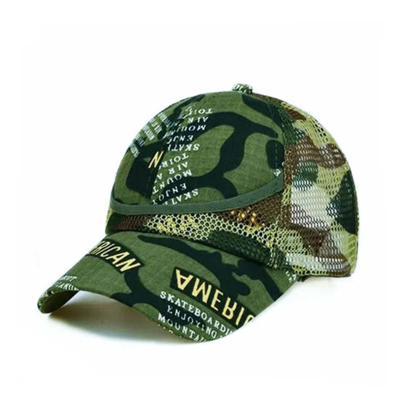 2-7Y Children Summer Mesh Baseball Caps Hip-Hop Cap Tide Sunscreen Adjustable Boys Girls Autumn Camouflage Hats