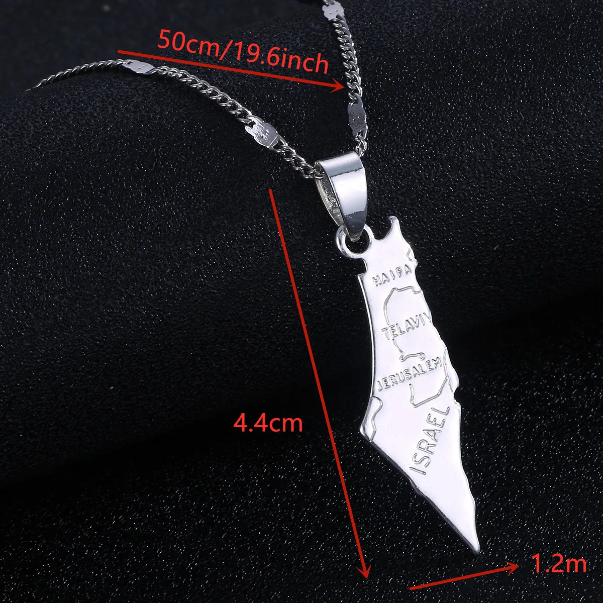 Israel Map Pendant Necklaces Women Men Chain Jewelry Map of Israel Necklaces Map Jewelry