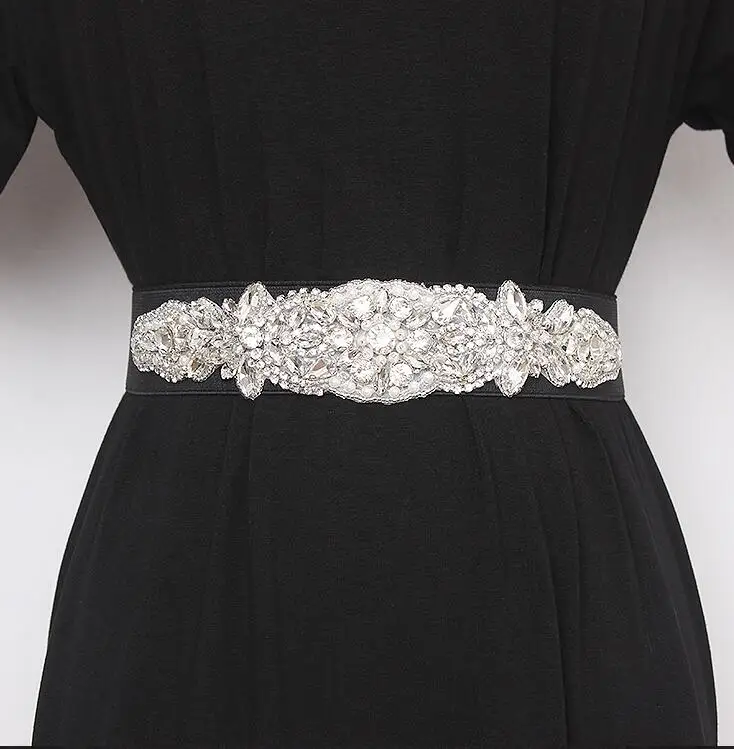 Women's runway fashion blingbling rhinestone beaded Cummerbunds female Dress Corsets Waistband Belts decoration wide belt R2427