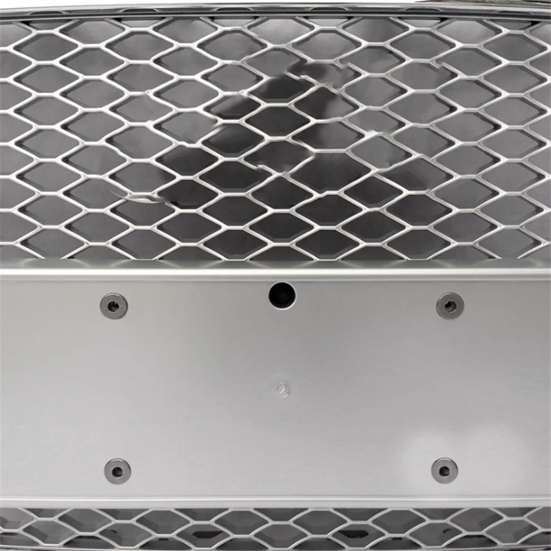 Silvery Honeycomb Front Grille For Audi A5 Upgrade RS5 2012 2013 2014 2015 2016 Car Auto Bumper Grills with Chrome Emblem