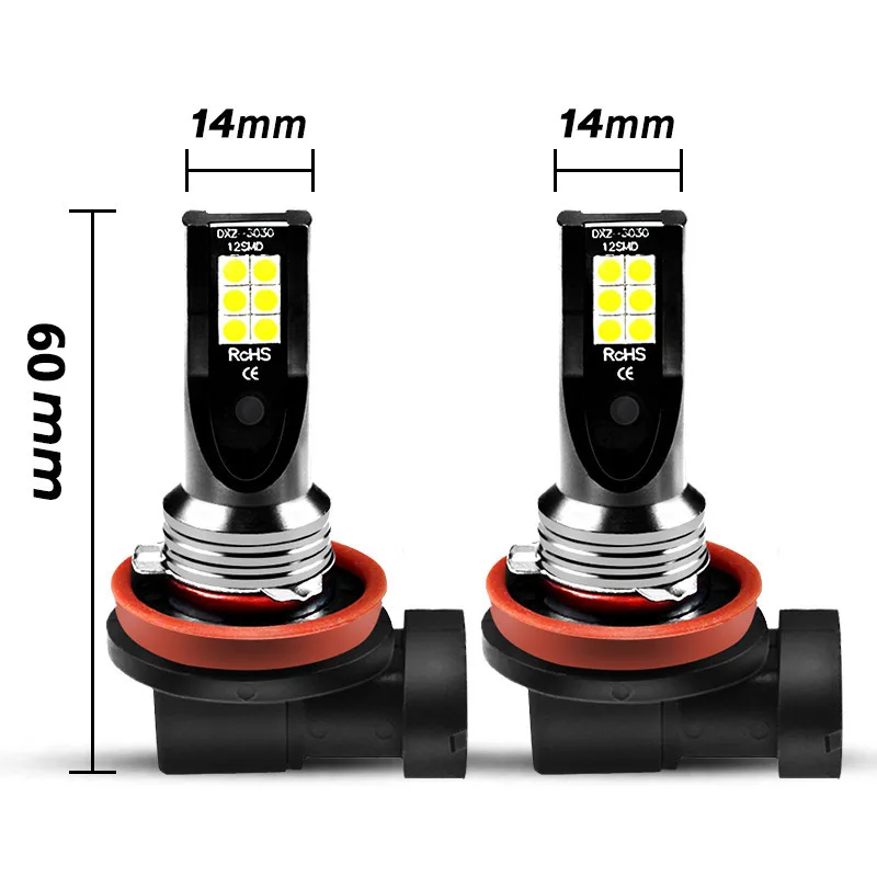 ASLENT 2X H8 H11 Led Bulb HB4 Led HB3 9006 9005 H3 H7 H4 Fog Lights 1000LM Running Car Auto Lamp 6000K White 3000K Golden Yellow