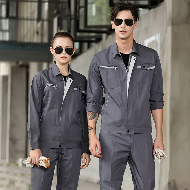 Working Clothes Set Men Women Railway Construction Breathable Uniform Durable Auto Repair Workshop Mechanical Engineer Coveralls