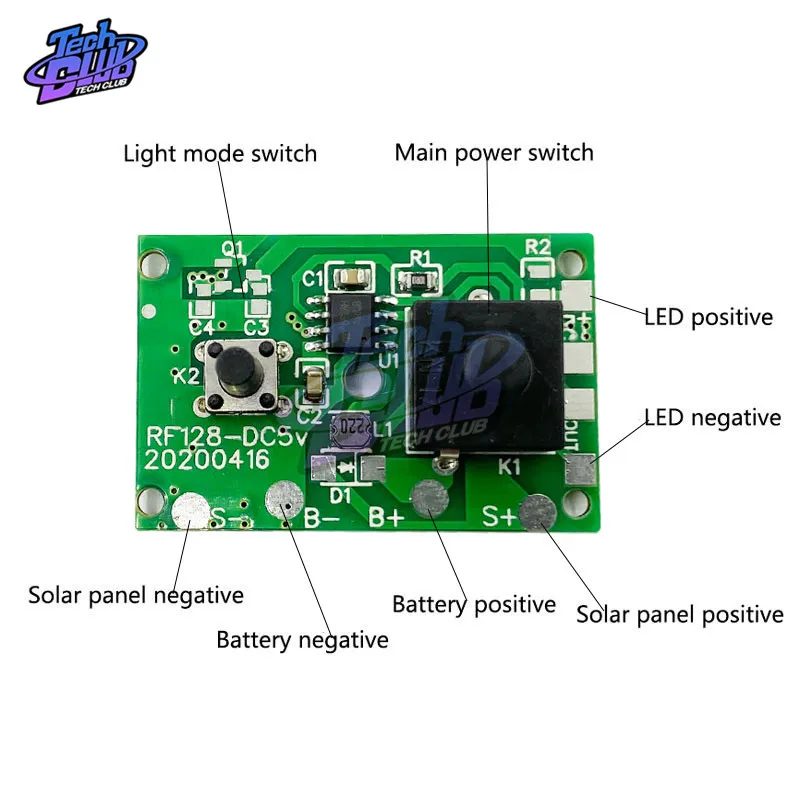 1.2V lampa słoneczna pokładzie Panel sterowania czujnik ozdobne lampki solarne obwód kontrolny moduł przełączający zestawy DIY 8 rodzajów tryb