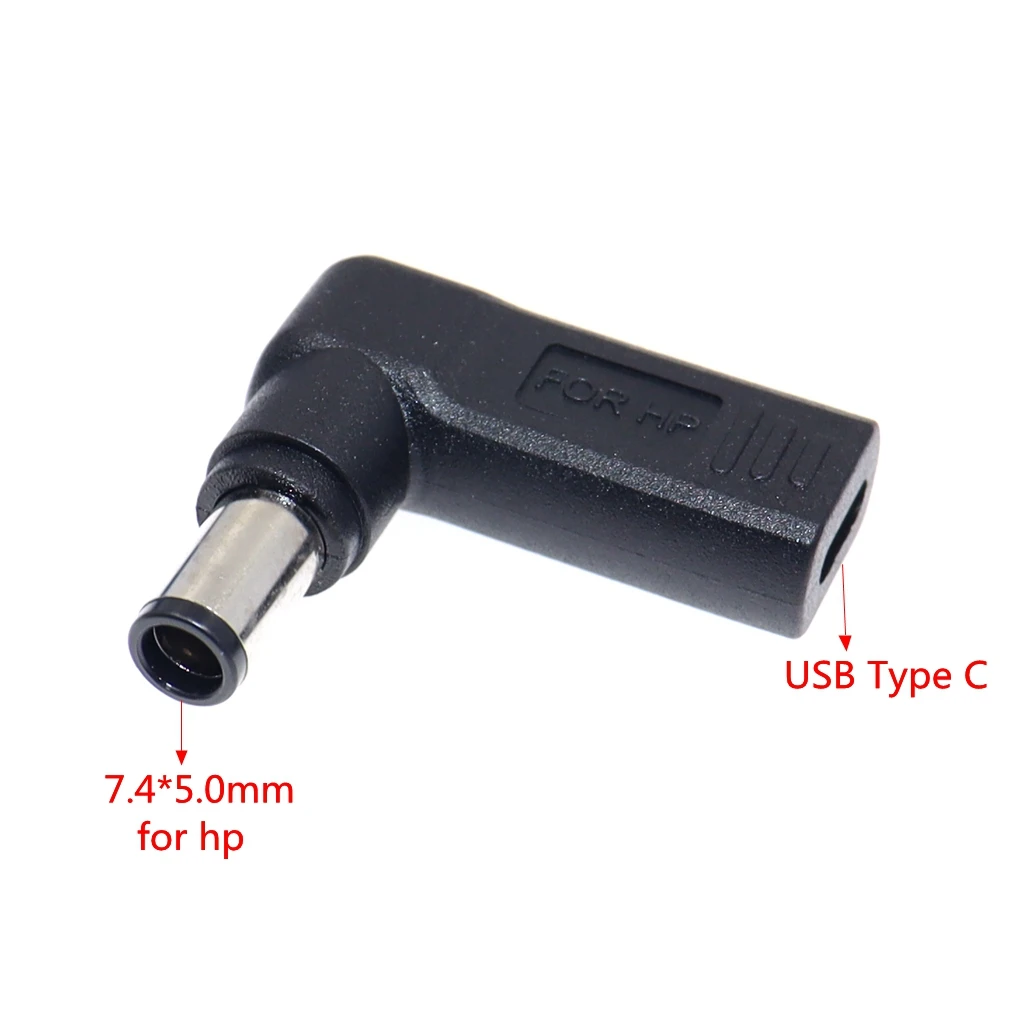 Dc Power Adapter Connector 7.4x5.0mm Male Plug to USB Type C Female Jack Converter for Hp Dell Laptop Notebook Computer Charger