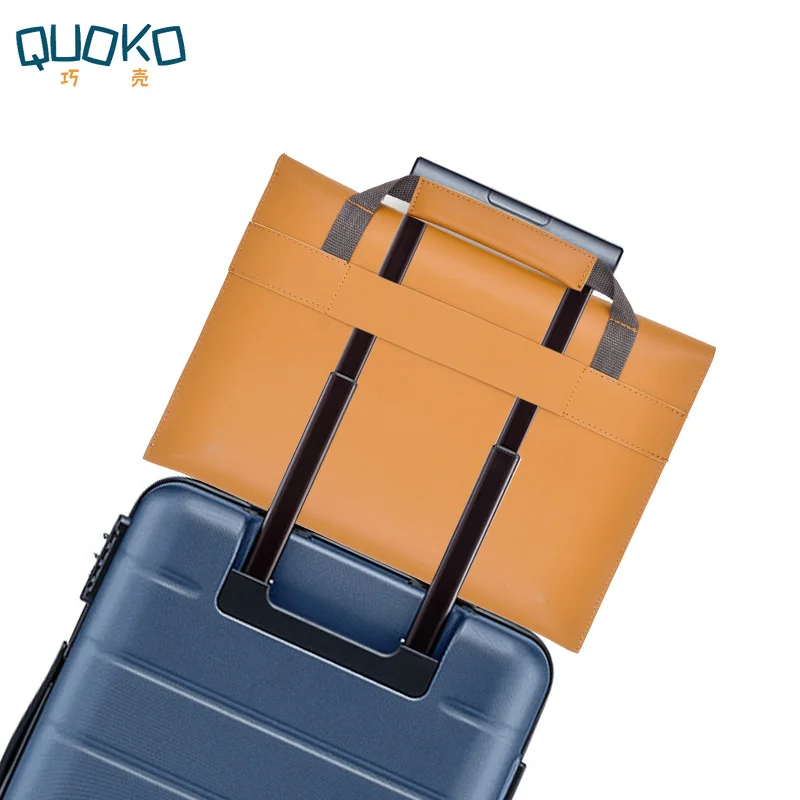 Imagem -04 - Bolsa de Couro pu Feminina para Laptop Pasta de Transporte para Notebook para Macbook Air 13.3 14 15 16 Polegadas Masculina Bolsa de Ombro para Mouse