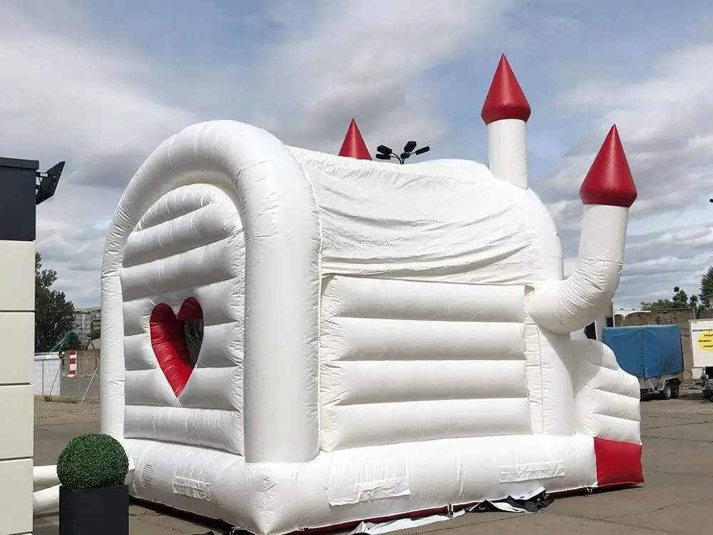 6x6x5m White wedding inflatable bouncy castle moon bounce house jump castle bouncer for wedding