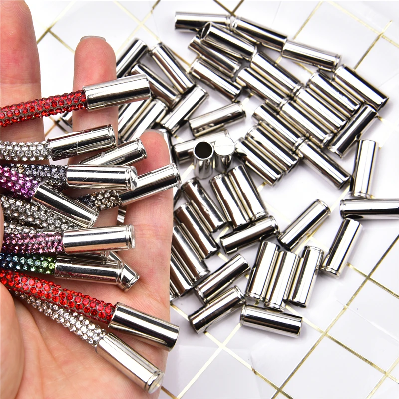 Diy Accessories 4/7Mm Metal Tops Crystal Shoelace Hoodies Metalhead Sweater Straps Hat Drawstring Trousers Bullet Head Jewelry