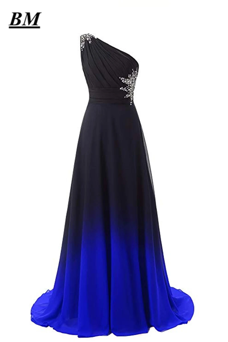 2020 Sexy Prom Dresses A-line Gradient Chiffon Long Formal Evening Dress Plus Size Ombre Party Gown Vestido De Formatura BM224