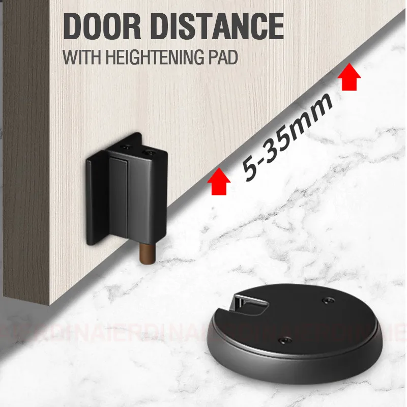 NAIERDI Adjustable Door Stopper Windproof Mechanical Self-Locking Door Stop Heavy Duty Zinc Alloy Door Holder Catch Hardware - Image 2