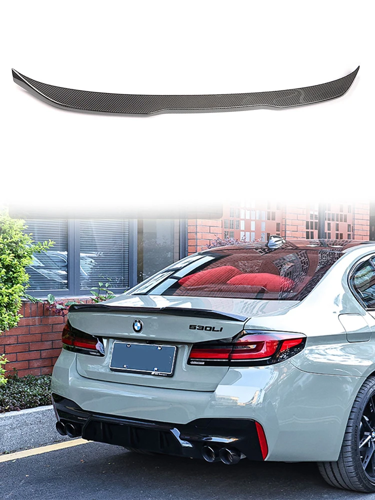 Compatible with 18-21 BMW 5 Series Rear Spoiler Modifications Black Samurai M Real Carbon Fiber Spoiler ABS