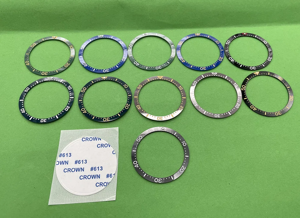 Flat Ceramic Bezel Insert 38*31.5mm Seiko Watch Case Parts Replacement SKX007 SKX009 Driver's Series 10 Colors Optional