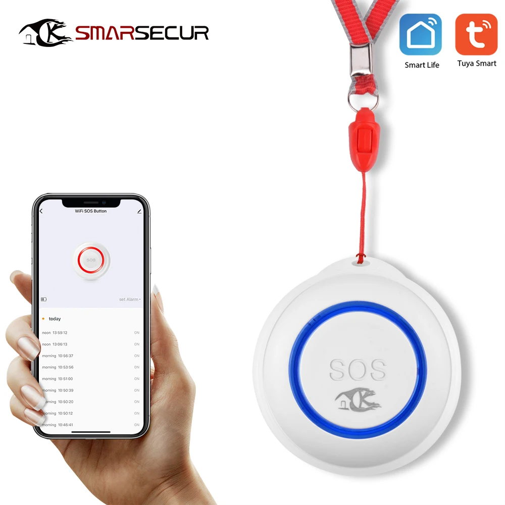 TUYA WiFi SOS Button Wireless SOS Emergency Button Alarm Home Burglar Alarm Sensor SOS