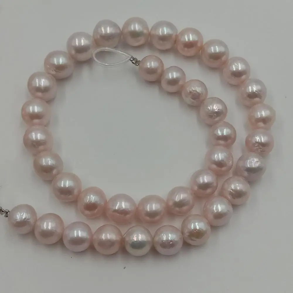 16 inch ,9-10mm white big round nature freshwater pearl ,100% natural freshwater loose pearl with round, high luster in strand