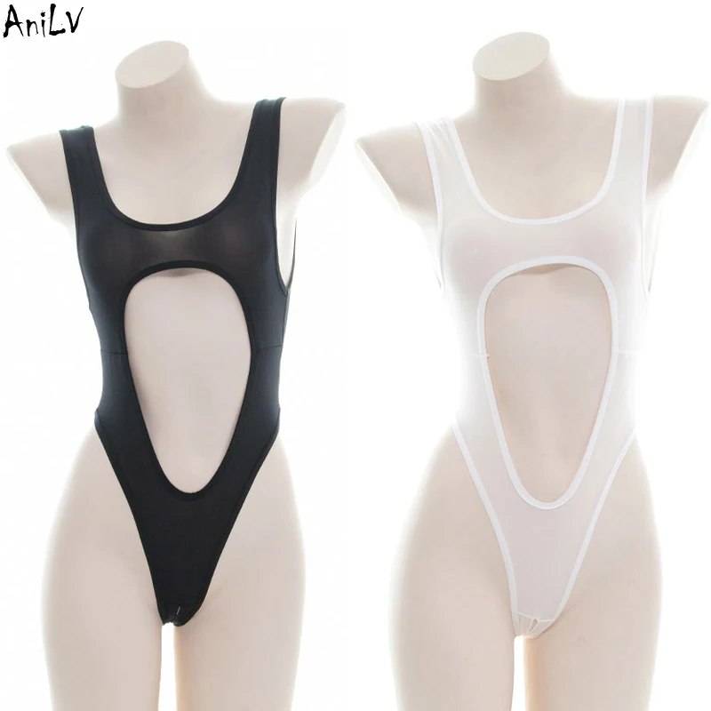 AniLV Japanese School Student Bodysuit Swimsuit Uniform Costume Anime Girl Tight Leotard one-piece Swimwear Pool Party Cosplay