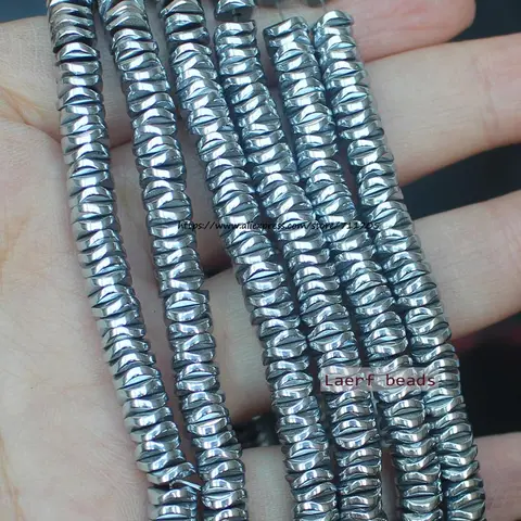 Бусины гематит волнистые 4/6 мм лаerf beads 250/200 шт