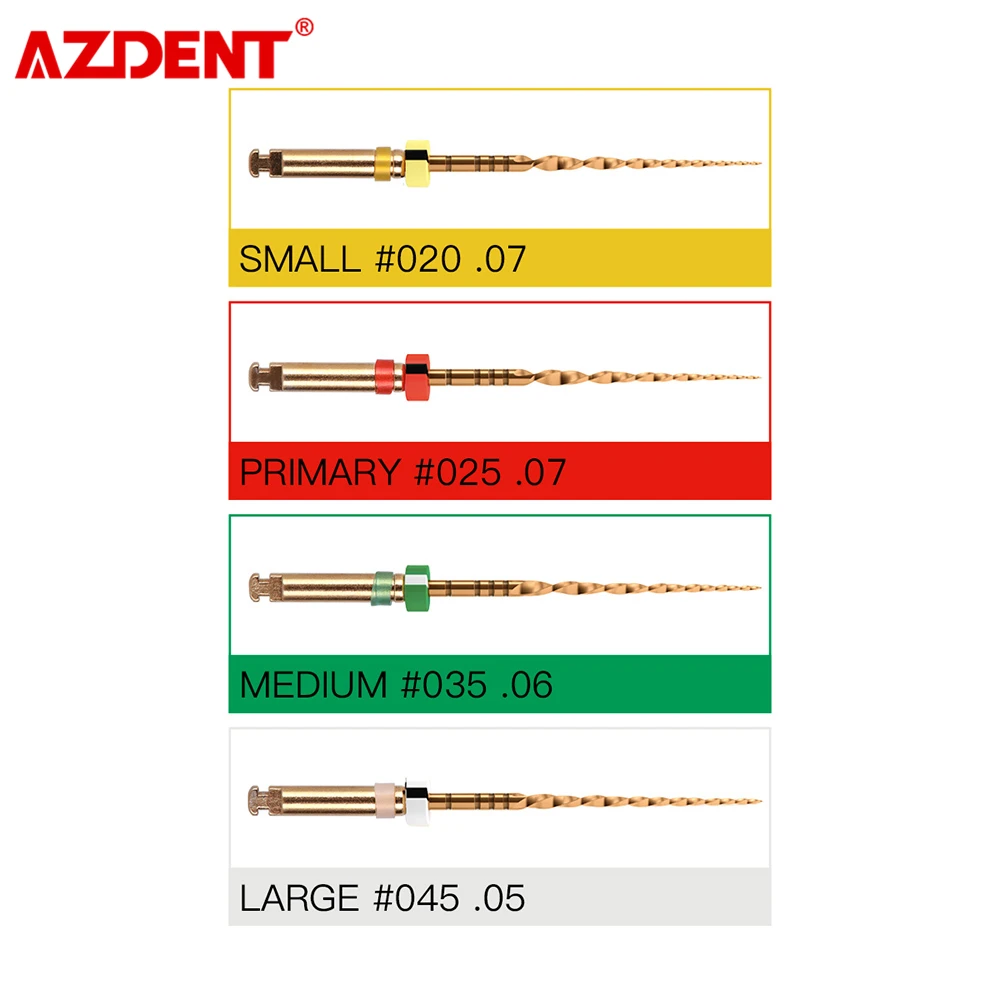 5 упаковок AZDENT стоматологический сабельный эндододонтический корневой канал Niti Файл 25 мм 020/07 025/07 035/06 045/05 4 шт./упаковка