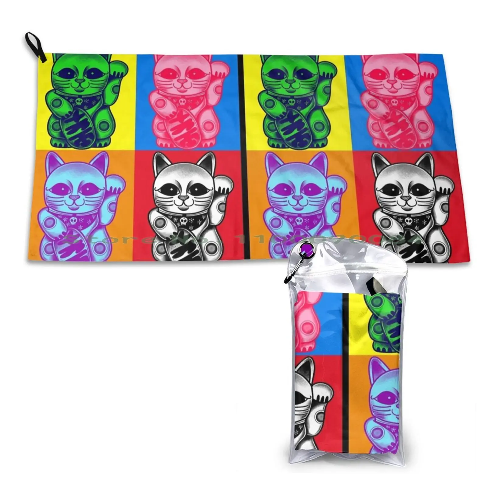 Manekineko Pop Art Style Quick Dry Towel Gym Sports Bath Portable G Dragon Kpop Gdragon Kpop G Dragon K Pop Pookipsy Soft