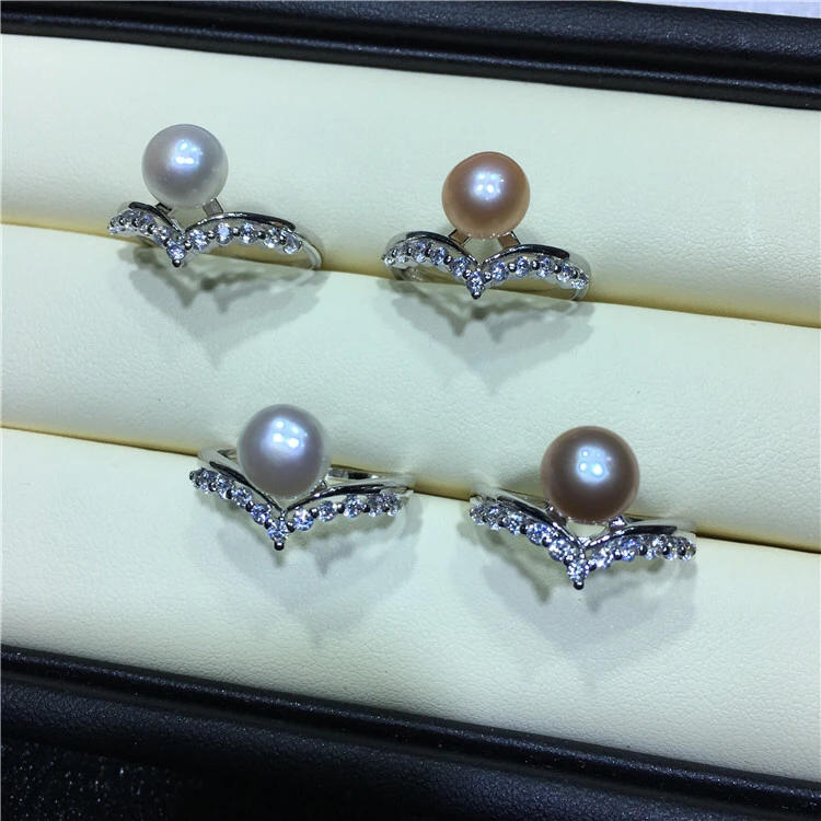 

Wholesale 10pcs/lot HOT CHEAP Real Freshwater Pearl Ring Adjustable Finger Ring Free Size Ring Jewelry Nice Party Gift