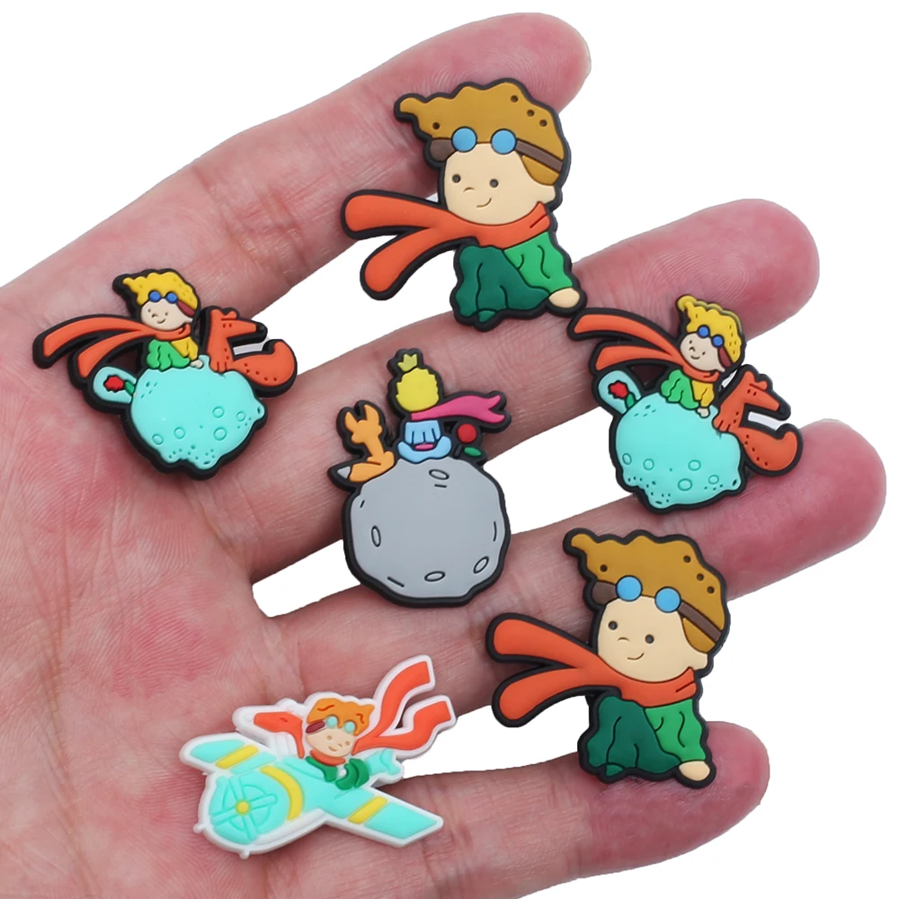 1pcs Cute Boys Prince PVC Garden Shoes Accessories Children Shoe Decorations Fit Wristband Shoe Charm Party Present