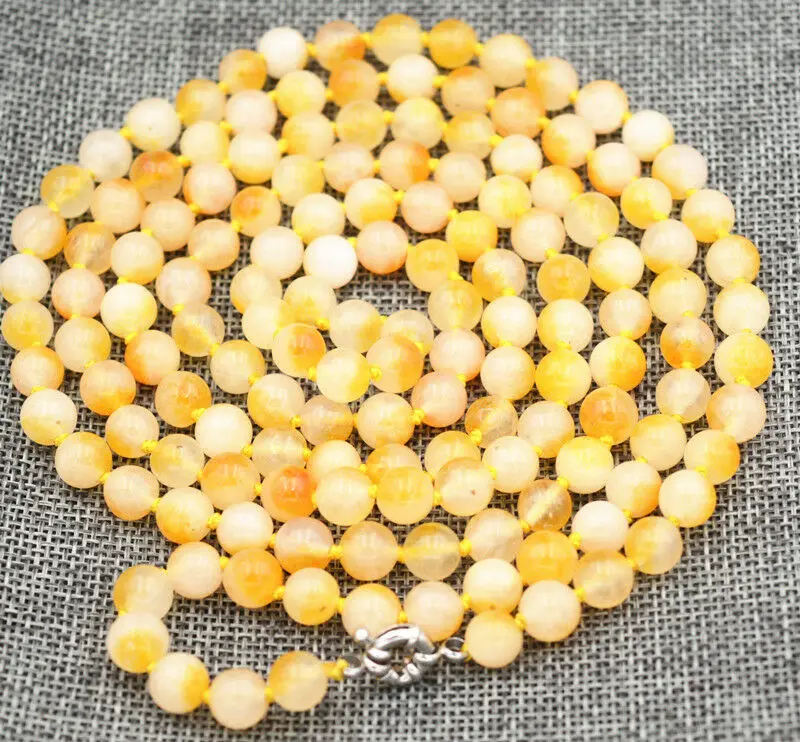 New Fashion natural Brazil yellow jade necklace Jewelry 50 