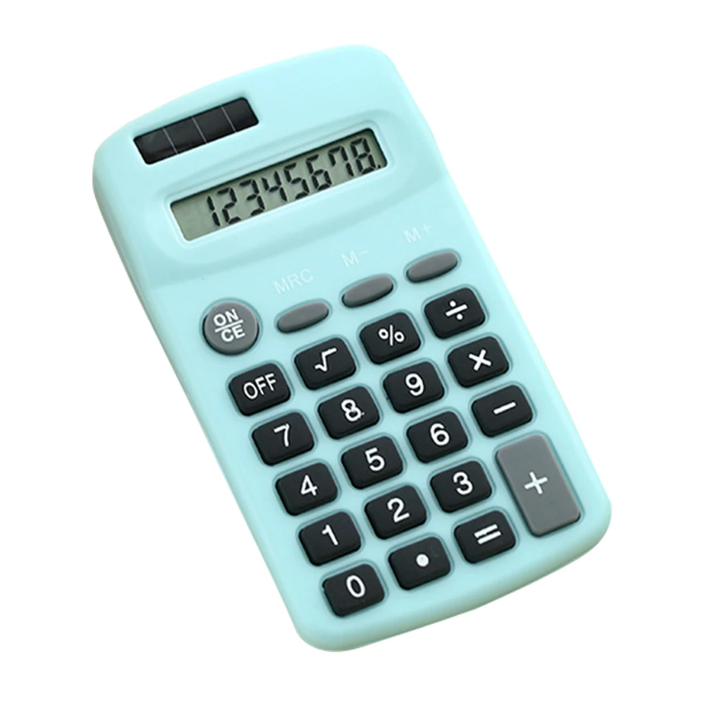 Mini Cute Calculator 8 Digits Display Solar & Battery Dual Power Portable Electronics Calculator Accounting Tool