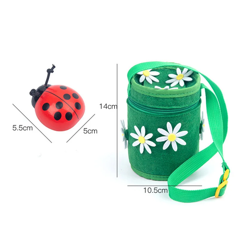 Sac à dos en bois Montessori pour enfant, jouet éducatif pour apprendre à compter les nombres, coccinelle