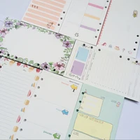 80 páginas 40 hojas de sucata reserva planificador organizador recargas de papeles para cuaderno de carpeta de 6 anillas A5 A6 A7