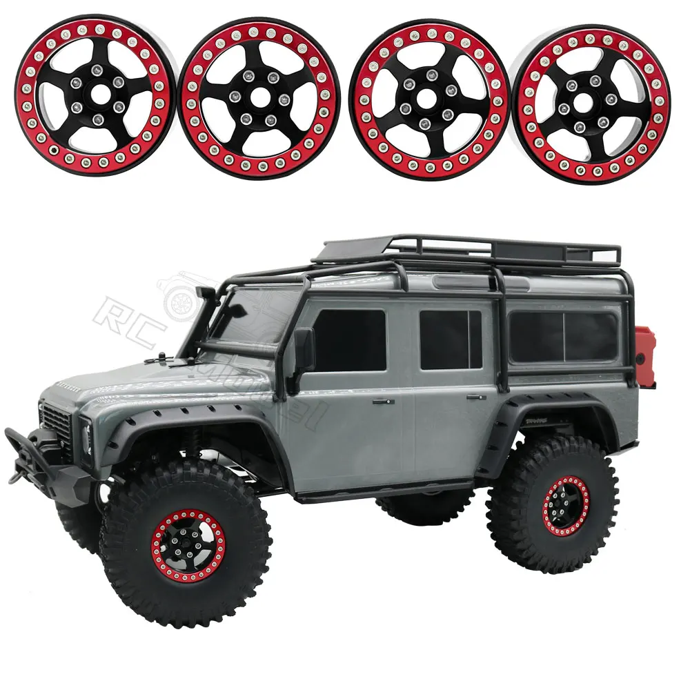 4Pcs 1/10 RC Crawler Aluminum Alloy 1.9Inch Beadlock Wheel Hub Rim for TRX4 TRX6 Axial SCX10 III AXI03007 GRT EX86190