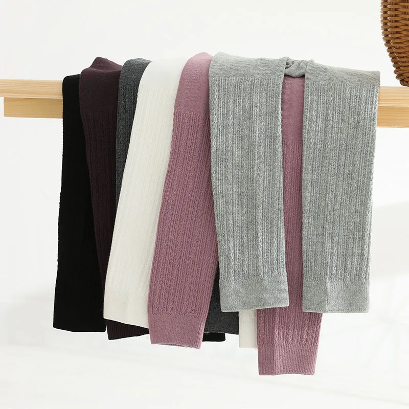 Kids Cotton Warm Ribbed Leggings Spring Autumn Children Girl Boy Solid Shaping Cute Solid Pants Toddler Trouser Baby Accessories