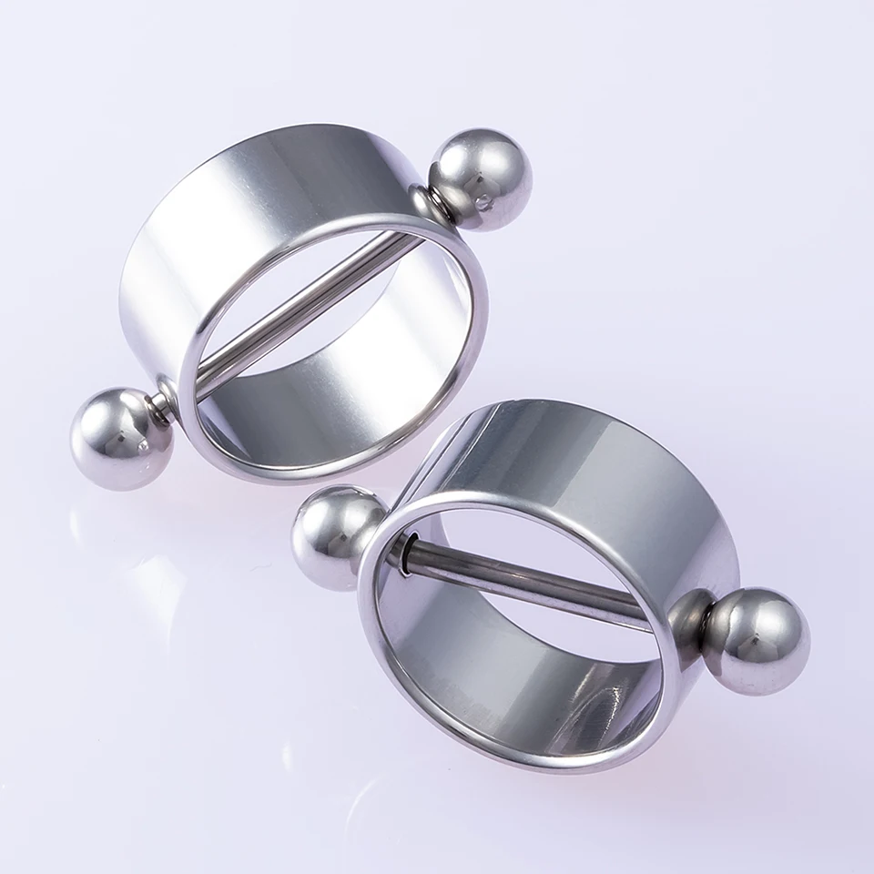 Pair 14g Angel Wing Nipple Shields – Stainless Steel Body Piercing Rings