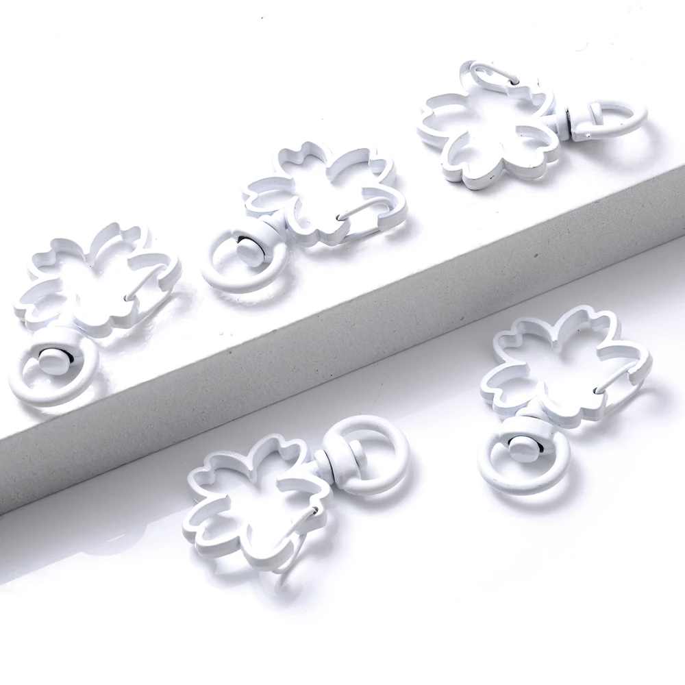 5 teile/los Blume Karabiner Haken Schlüsselanhänger Trigger Clips Schnallen für DIY Schmuck Machen Schlüssel Ketten Ring Zubehör 24*34mm – Detail 10