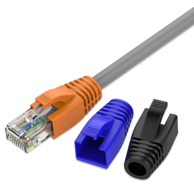 10 unidades RJ45 Cat7 Caps Cat6a Rede Ethernet Cabo Conector Cat 7 Plug Bainha protetora