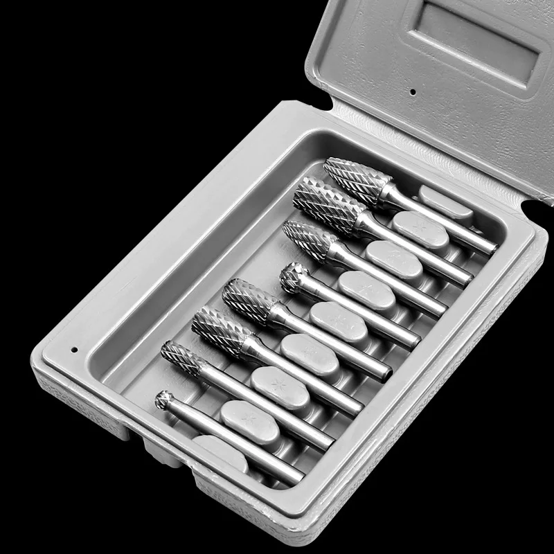 8 Pcs/set 6mm-12mm Tungsten Carbide Burr Bit CNC Engraving 1/4" Rotary Cutter Files Hot Sale