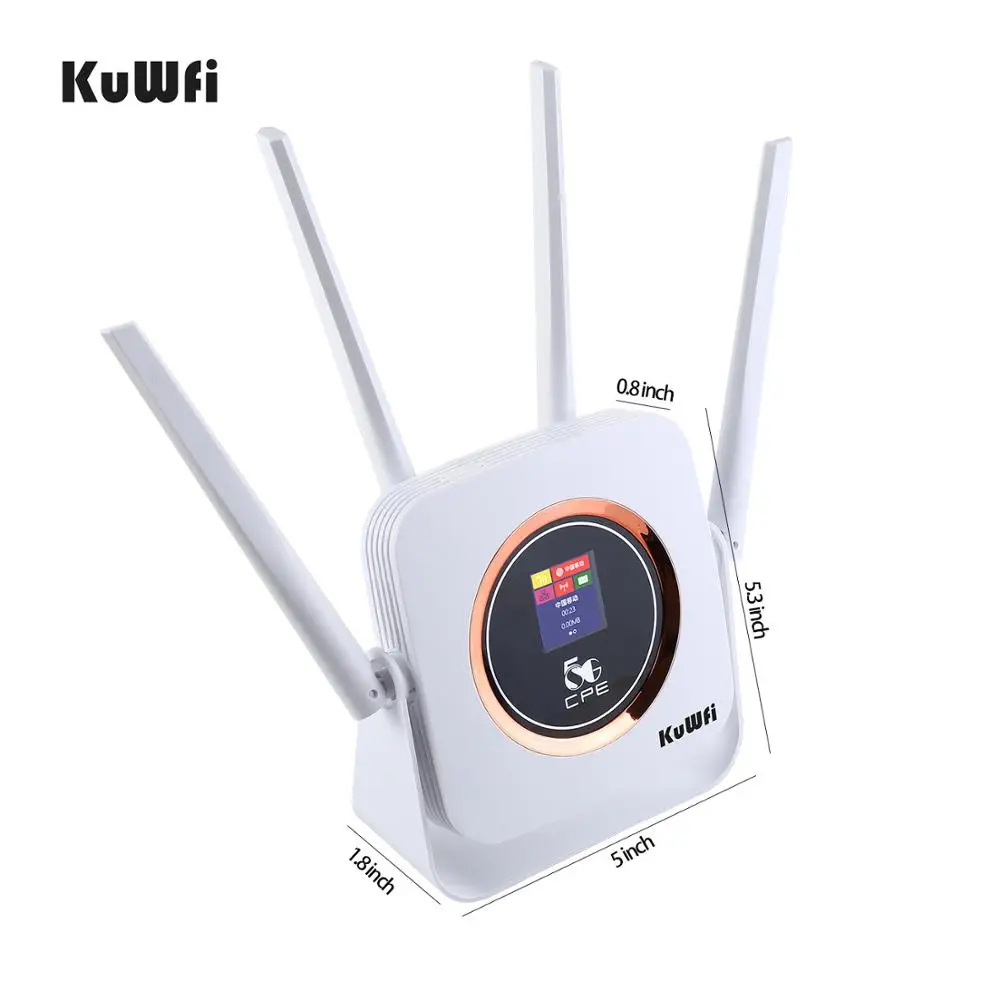 KuWFi 4G Router Cat6 300Mbps Unlocked Wireless CPE Router 4G LTE SIM Wifi Router With SIM Card Slot &RJ45 Lan Port