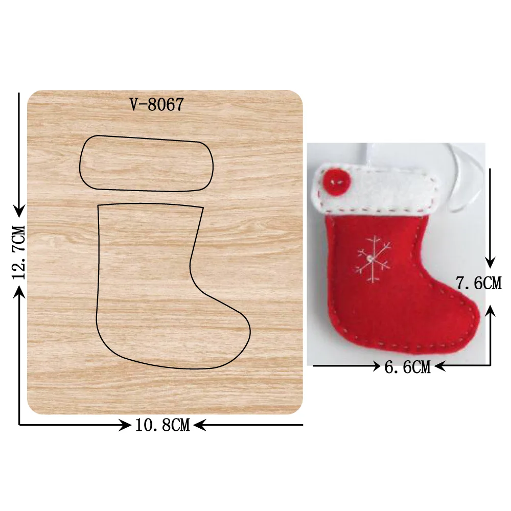 New Christmas stocking wooden dies cutting dies for scrapbooking Multiple sizes V-8067