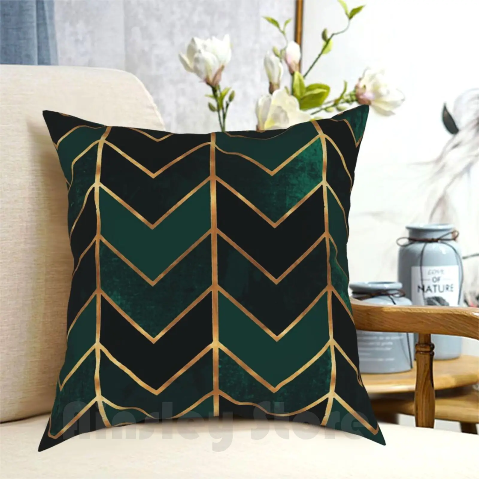 Emerald Copper Arrows Pillow Case Printed Home Soft DIY Pillow cover Abstract Graphic Graphics Graphicdesign Geometric