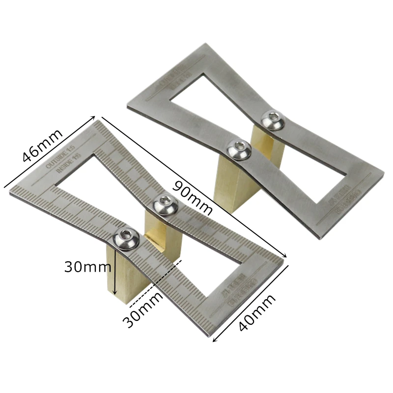 Stainless Steel Dovetail Marker Template Jig With Scale 1:5&1:6&1:7&1:8 Wood Joint Gauge Slopes Scriber Marking Carpentry Tools