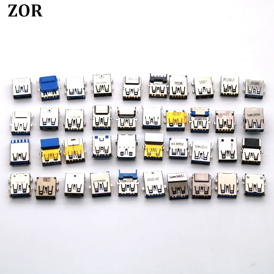 

40models USB 2.0 3.0 Type A Female Connector For Laptop Netbook Data Charging Plug Jack Socket Connector Wire Adapeter