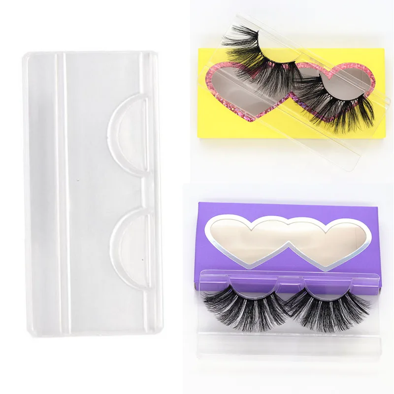 wholesale 20/100/200Pcs Clear Lash Trays Plastic Mink Transparent 8-25mm Empty Lashes Holder Eyelash Packaging Box Case Bulk